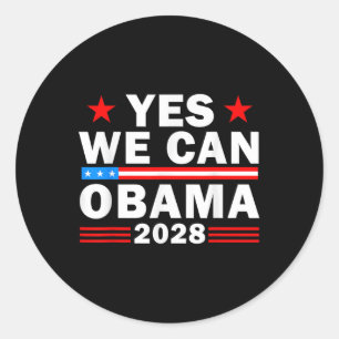 Pegatina Redonda Declaración de retorno de Obama de 2028