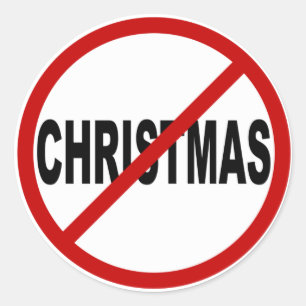 Pegatina Redonda Declaración de Rótulo de Odio Christma/Sin Navidad