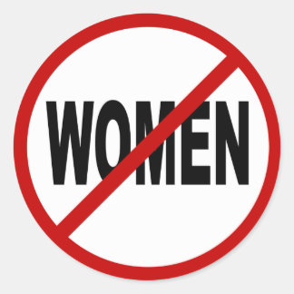Pegatina Redonda Declaración de Rótulo sobre el odio a las mujeres 