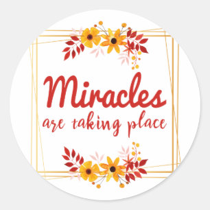 Pegatina Redonda declaraciones de vibra positivas para el éxito y 