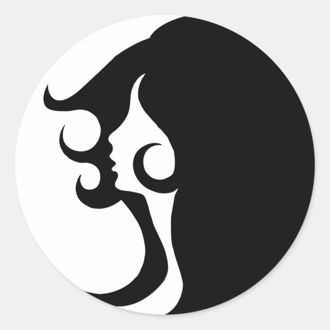 Pegatina Redonda Deco Mod Woman (Anverso)