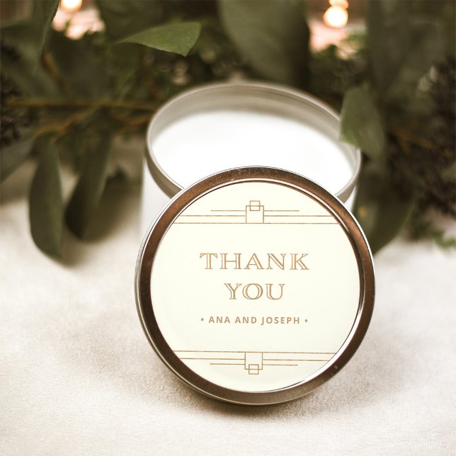 Pegatina Redonda Deco moderno | Elegante Boda de Marfil y Faux Gold (Subido por el creador)