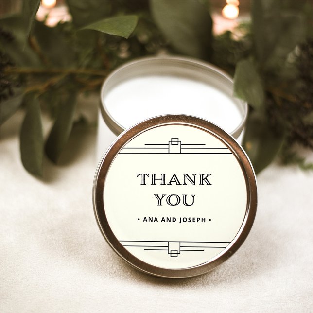 Pegatina Redonda Deco moderno | Elegante Boda marfil y negro (Subido por el creador)