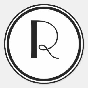 Pegatina Redonda Deco parisino monogramado