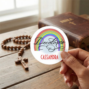 Pegatina Redonda DeColores Cursillo Arcoíris Fe Religión