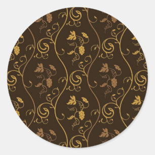 Pegatina Redonda Décor de las uvas