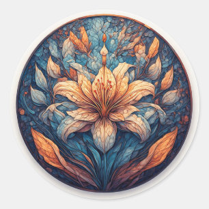 Pegatina Redonda Decoración Boho Mandala Colorida, Regalo de Medita
