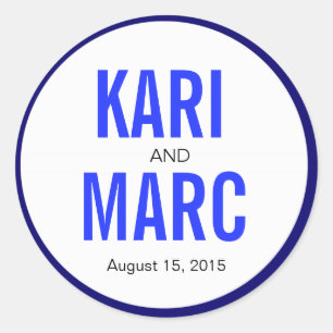 Pegatina Redonda Decoración de contorno de borde circular   índigo