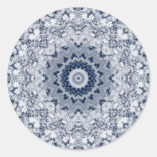 Pegatina Redonda Decoración de encajes