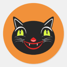 Decoración de Halloween vintage Gato negro I