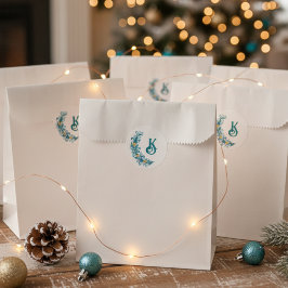 Pegatina Redonda Decoración de la franja de vacaciones azul de ogra