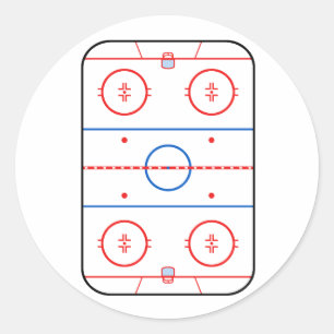 Pegatina Redonda Decoración del juego de hockey del diagrama de la