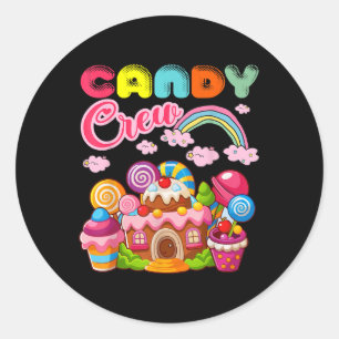Pegatina Redonda Decoraciones de la tripulación de Candy Land Candy