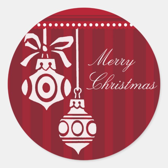 Pegatina Redonda Decoraciones navideñas Pegatinas rojos y blancos (Anverso)