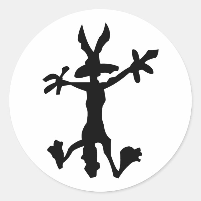 Pegatina Redonda Decorar tu camión con este contorno de coyote (Anverso)