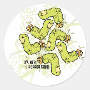 Pegatina Redonda Dedos