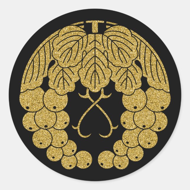 Pegatina Redonda [Dedos familiares] Dos uvas (Anverso)