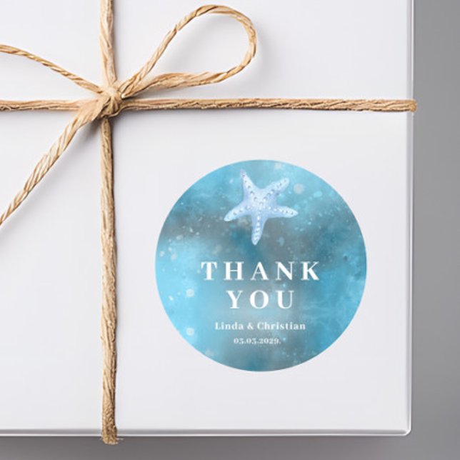 Pegatina Redonda Deep Blue Sea Summer Wedding  (Subido por el creador)