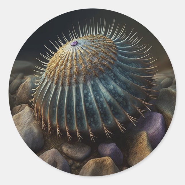 Pegatina Redonda Deep Sea Urchin (Anverso)