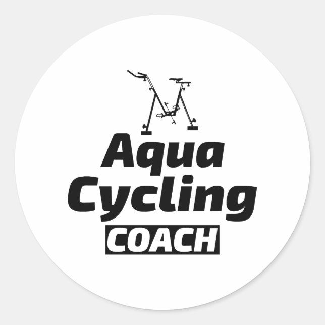 Pegatina Redonda Deep Water Aqua Jogging Pool Running (Anverso)