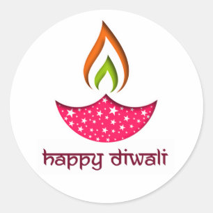 Pegatina Redonda Deepak para diwali