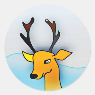 Pegatina Redonda Deer-00000