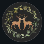Pegatina Redonda Deer Wreath Christmas Stickers<br><div class="desc">Deer Wreath Christmas Stickers</div>