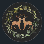 Pegatina Redonda Deer Wreath Christmas Stickers<br><div class="desc">Deer Wreath Christmas Stickers</div>