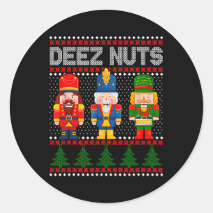 Pegatina Redonda Deez Nutcracker Navidades feos