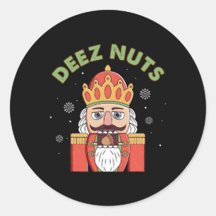 Pegatina Redonda Deez Nutcracker Nut Men Fun Navidades P