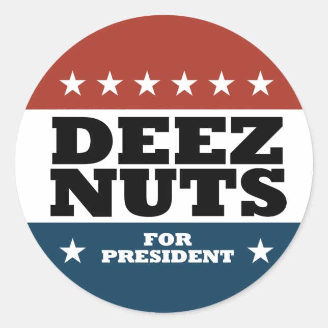 Pegatina Redonda Deez Nuts 2024 (Anverso)
