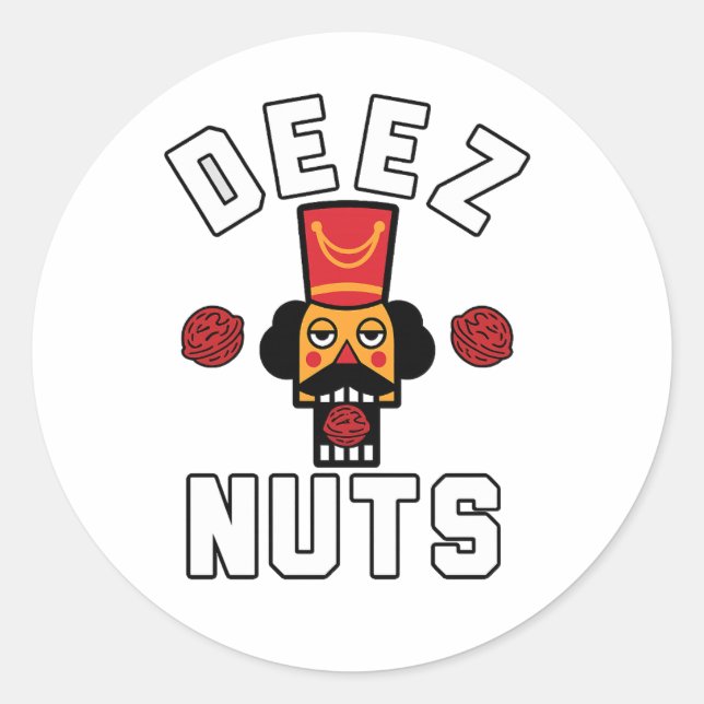 Pegatina Redonda Deez Nuts Nutcracker (Anverso)