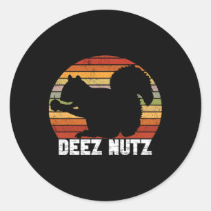 Pegatina Redonda Deez Nutz Nutcracker Squirrel Gopher Chipmunk Dees