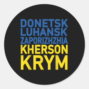 Pegatina Redonda Defender a Ucrania Defendiendo Donetsk
