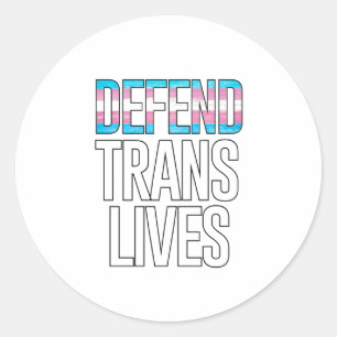 Pegatina Redonda Defender Vidas Trans