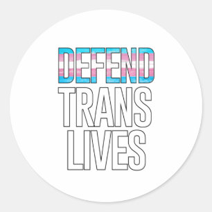 Pegatina Redonda Defender Vidas Trans