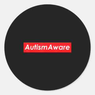 Pegatina Redonda Defensor autista consciente del autismo y neurodiv