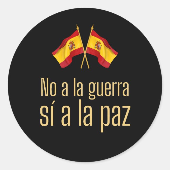 Pegatina Redonda Defiende la Paz España (Anverso)
