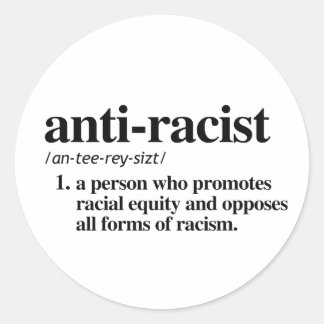 Pegatina Redonda Definición antirracista