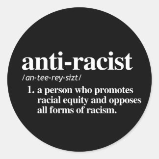 Pegatina Redonda Definición antirracista
