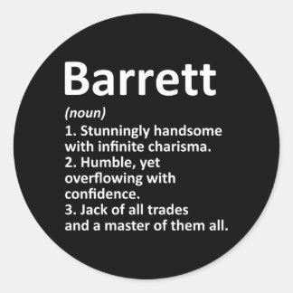 Pegatina Redonda Definición de Barrett Nombre Personalizado Diverti