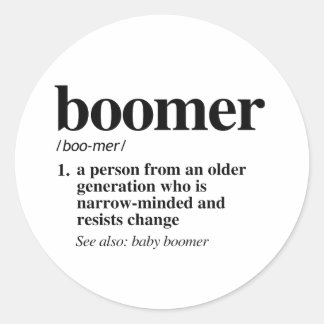 Pegatina Redonda Definición de Boomer