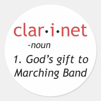 Pegatina Redonda Definición de Clarinet