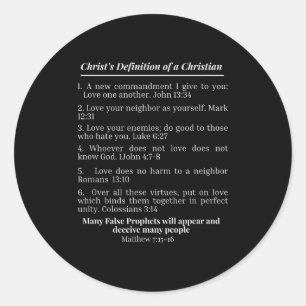 Pegatina Redonda Definición de Cristo de un versículo bíblico crist