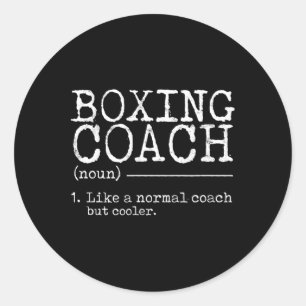 Pegatina Redonda Definición de entrenador de boxeo - Graciosa