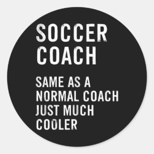 Pegatina Redonda Definición de Entrenador de Fútbol Divertida