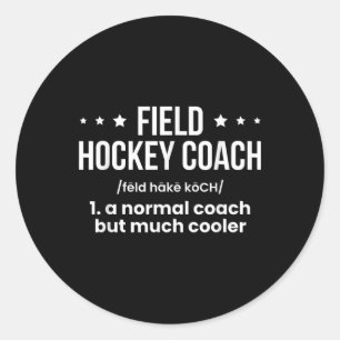 Pegatina Redonda Definición de Entrenador de Hockey sobre Césped 