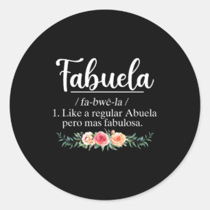 Pegatina Redonda definición de fabuela divertida abuela española ab