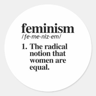 Pegatina Redonda Definición de feminismo