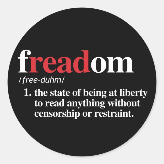 Pegatina Redonda definición de freadom (Anverso)